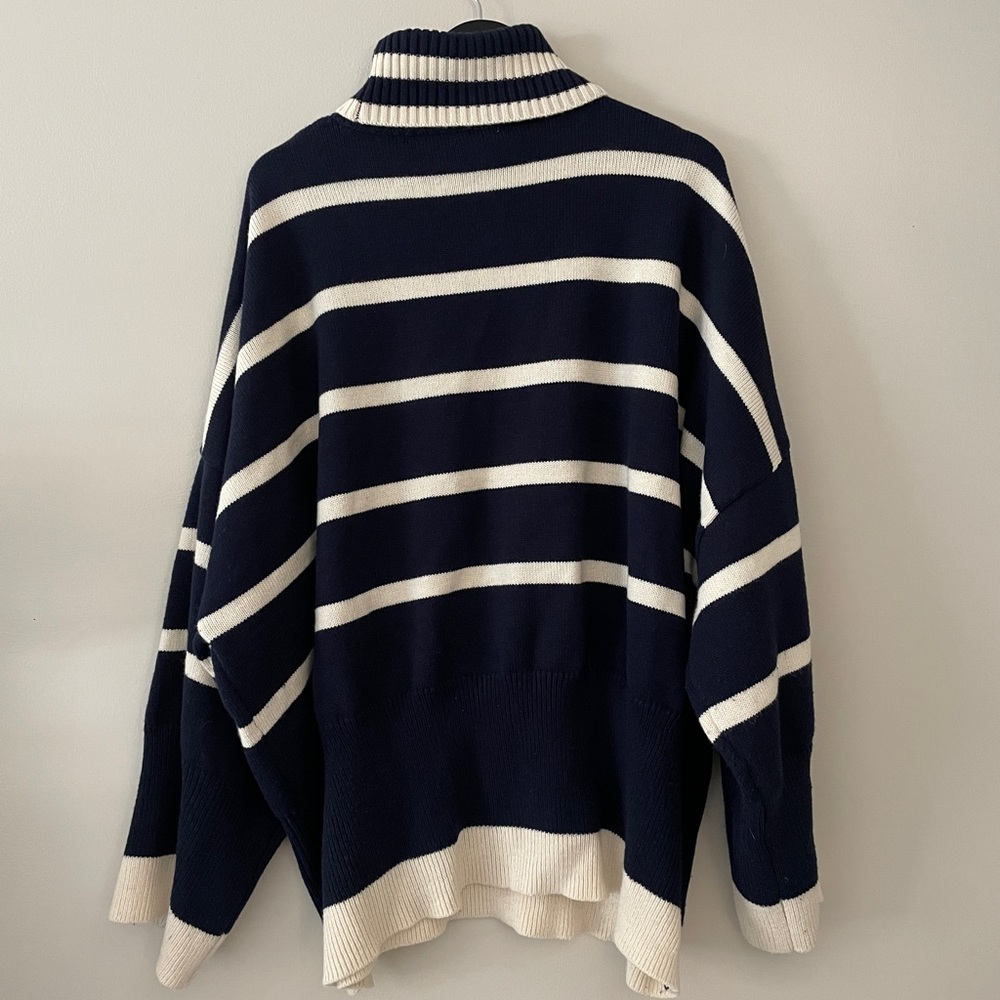 TOPSHOP Oversized Striped Turtleneck Sweater - Picture 3 of 4